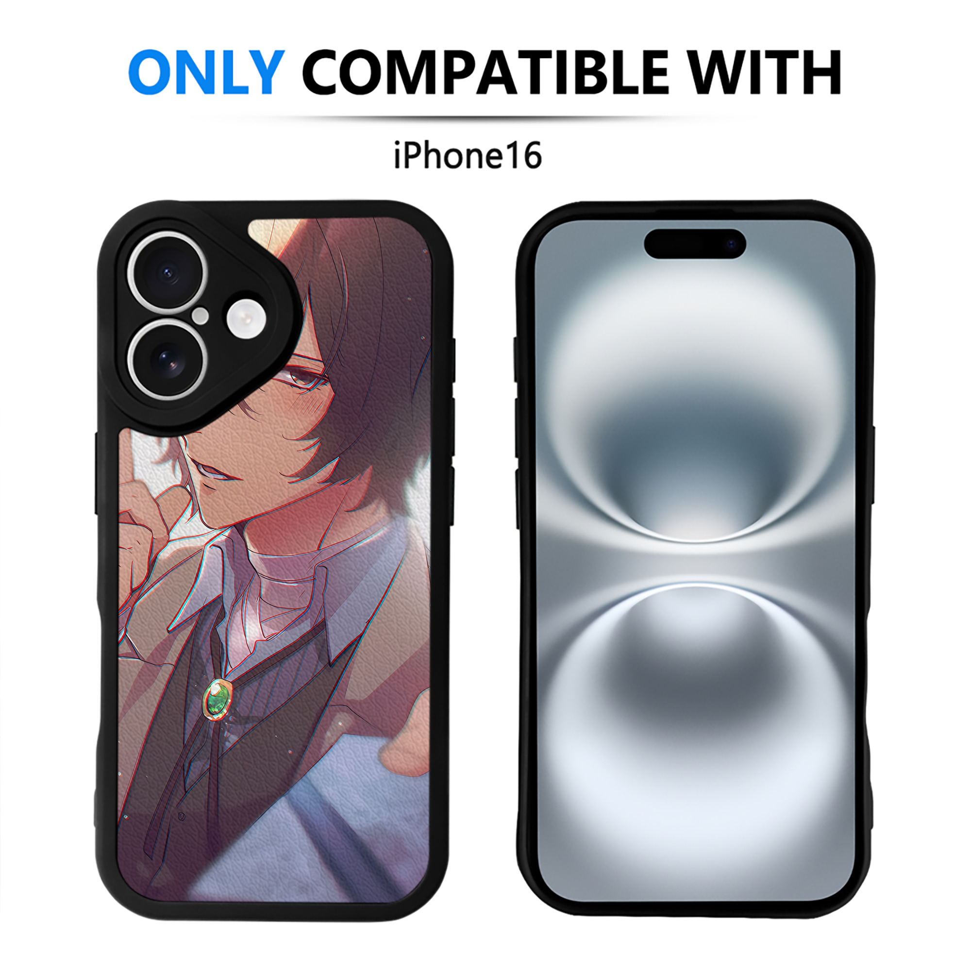 （画像用） 文豪ストレイドッグス Bungo Stray Dogs 【iPhone 16シリーズ対応】シリコンスマホケース（レザー調） 材質：シリコン